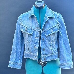 Hinge Cropped Denim Jacket Size S – Classic Blue Jean Jacket